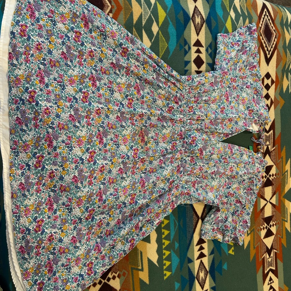 Dip Pink and Green Flutter Sleeve Sundress